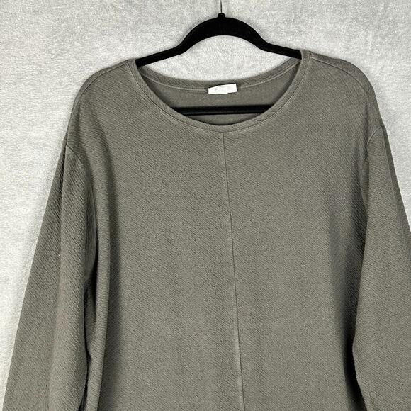 PureJill Top Womens 2X Green Long Sleeve Tunic Pocket Stretch Comfort Neutral - Picture 2 of 13